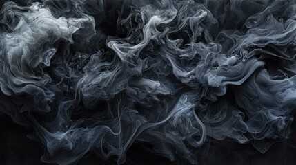 Fototapeta premium Surreal Ethereal Wisps of Smoke on a Black Background for Abstract Art Creation