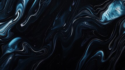 Ethereal Surreal Background with Black and Blue Wisps of Colorful Abstract Patterns