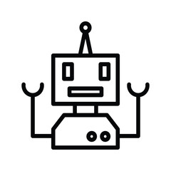 technology line icon, robot icon vector