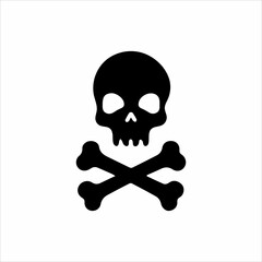 Skulls and crossbones. Skulls with crossbones icons collection isolated on white background. Death logo, symbol, sign. Pirate symbol. Vector graphic
