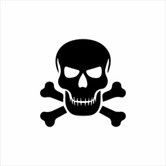 Skulls and crossbones. Skulls with crossbones icons collection isolated on white background. Death logo, symbol, sign. Pirate symbol. Vector graphic