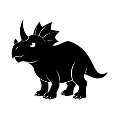 Triceratops Silhouette Vector for Dinosaur Art, Kids Room Decor, and Merchandise.