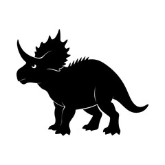 Triceratops Silhouette Vector for Dinosaur Decor, Kids Projects, and Merchandise.