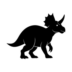 Triceratops Silhouette Vector Illustration for Dinosaur, Nature, and Adventure Art.