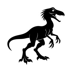 Dinosaur Velociraptor Silhouette Vector for Learning Tools and Decor Projects.