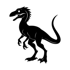 Velociraptor Silhouette Vector for Kids Room Decor and Dinosaur Art Projects.