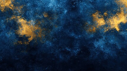 Obraz premium Ethereal Dark Background with Glowing Gradients of Blue and Gold Colors for Creative Projects