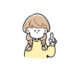 人差し指を立てている女の子のイラスト
