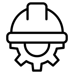 Hard hat icon outline vector symbol illustration