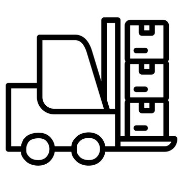 recommend clip art: Forklift icon outline vector symbol illustration