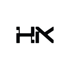 Obraz premium HK monogram logo design letter text name symbol monochrome logotype alphabet character simple logo