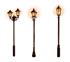 old lamp An antique black iron street lamp illustration with vintage design hand drawn on transparent background