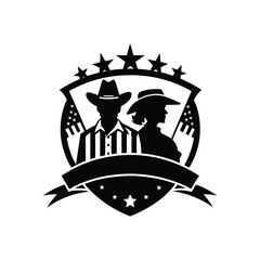 unique USA, American, flag, logo vector art design