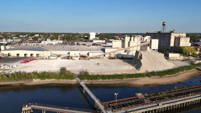 Cement Processing Plant Along Delaware River Camden New Jersey
