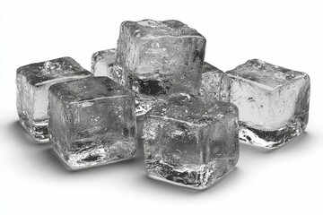 Obraz premium Clear Ice Cubes for Refreshing Drinks