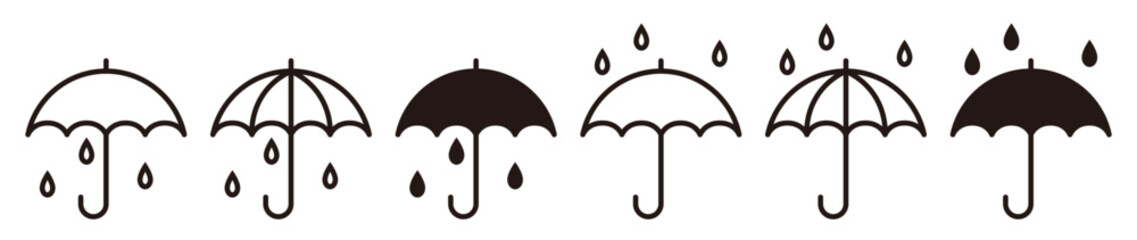 Simple umbrella icon set