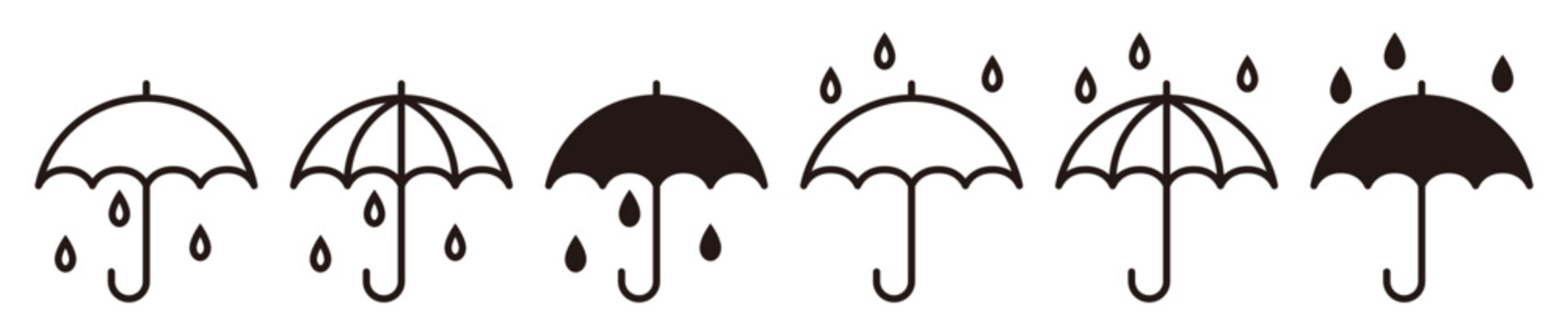 Simple umbrella icon set