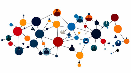 Portraits of a varied network of interconnected individuals that represent professional and social networking