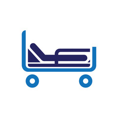 Hospital bed icon illustration flat