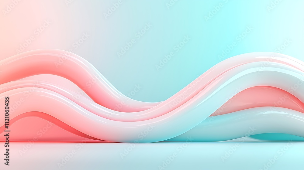 Poster dynamic abstract waves vibrant digital art creation in modern studio perspective