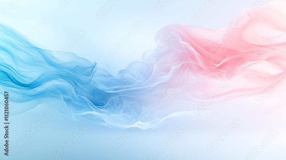 Poster abstract colorful smoke waves digital art creating a soft impactful visual atmosphere