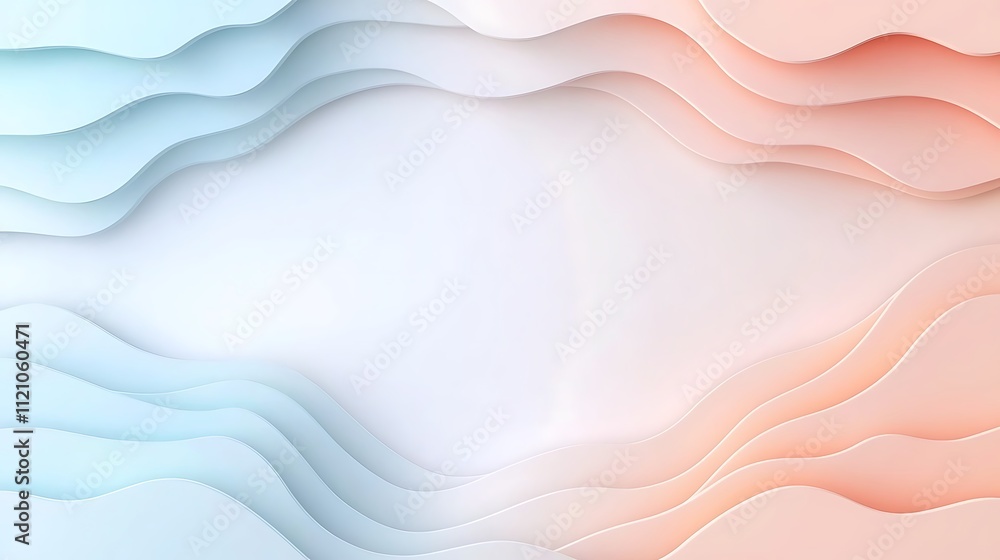 Poster abstract wave patterns digital art smooth textures soft colors modern design creative concepts