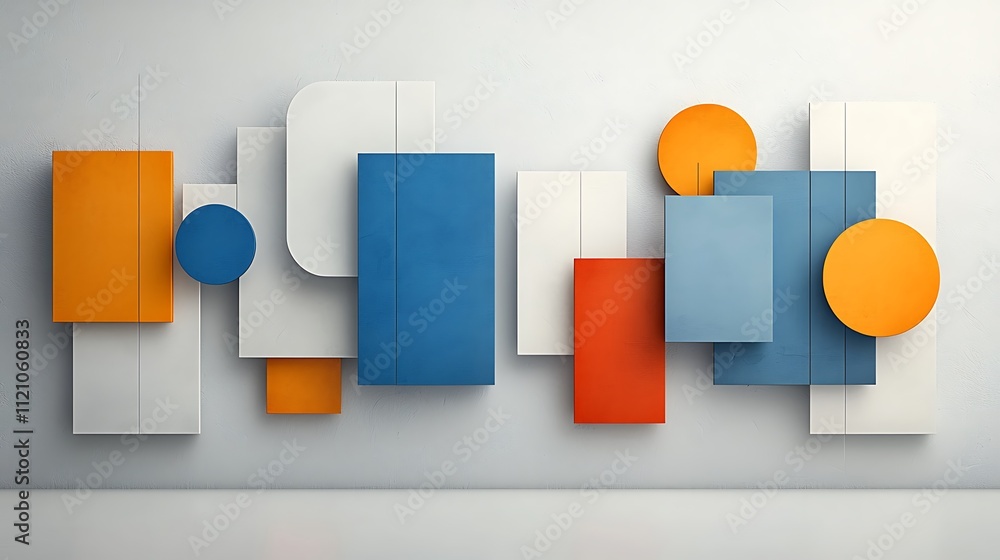 Poster modern art gallery dynamic geometric shapes and abstract visual harmony