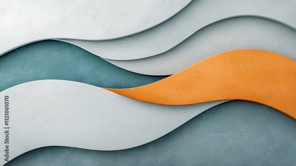 Poster dynamic wave patterns in minimalist abstract art for modern indoor spaces