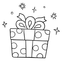 Hand drawn gift box doodle illustration