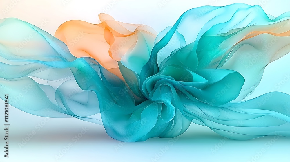 Poster fluid design concept flowing abstract textures in soft colors for modern aesthetics