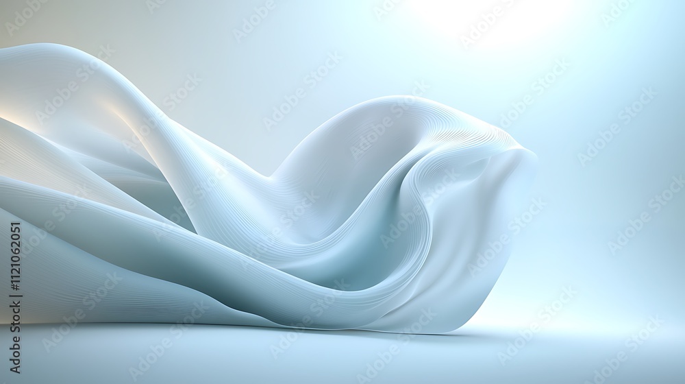 Poster softness in action flowing white fabric captured in an elegant studio viewpoint