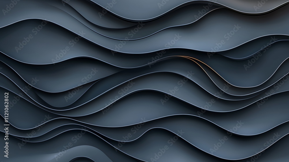 Poster abstract design dark tones and wavy patterns in a modern digital art studio close-up
