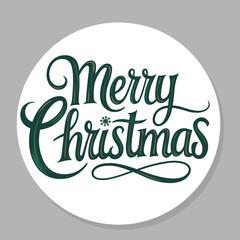  merry christmas sticker, wallpaper, t-shirt, banner, template vector