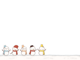 カラフルな雪だるまのフレーム