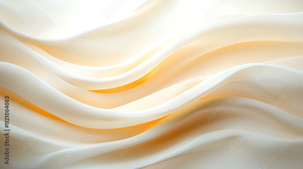 Poster studio setting close-up of flowing silk fabric with soft lighting and abstract elegance