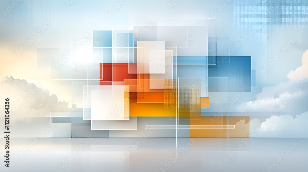 Poster modern digital art with dynamic abstract shapes bright colors for visual creativity