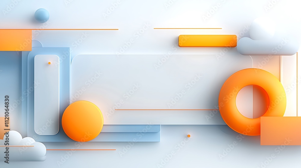 Poster modern minimalist digital design dynamic abstract shapes for studio environments