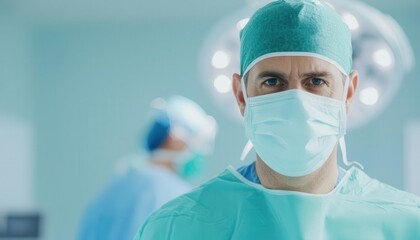 Surgeon concentrating during a complex operation, sterile environment, Focus, Determination, medical success milestone