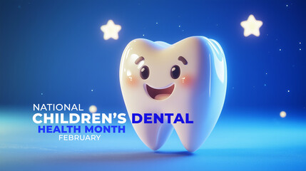 National Children’s Dental Health Month. Children’s Dental concept.