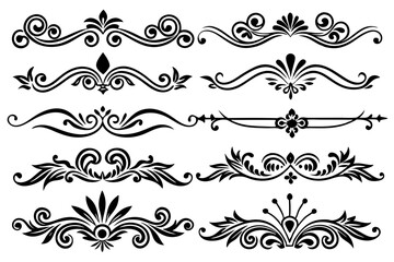 Fototapeta premium Ornament Graphic design element set black and white