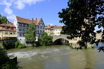 Historische Altstadt in der UNESCO-Weltkulturerbestadt Bamberg, Oberfranken, Franken, Bayern, Deutschland