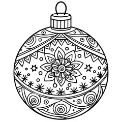 Obraz premium Christmas ball design set for KIDS COLORING BOOKS