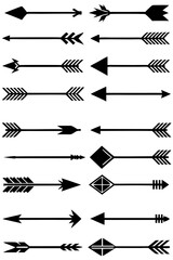 Fototapeta premium set of black and white ribbons arrow