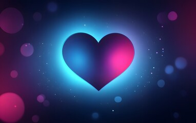 Vibrant Glowing Heart with a Neon Aura