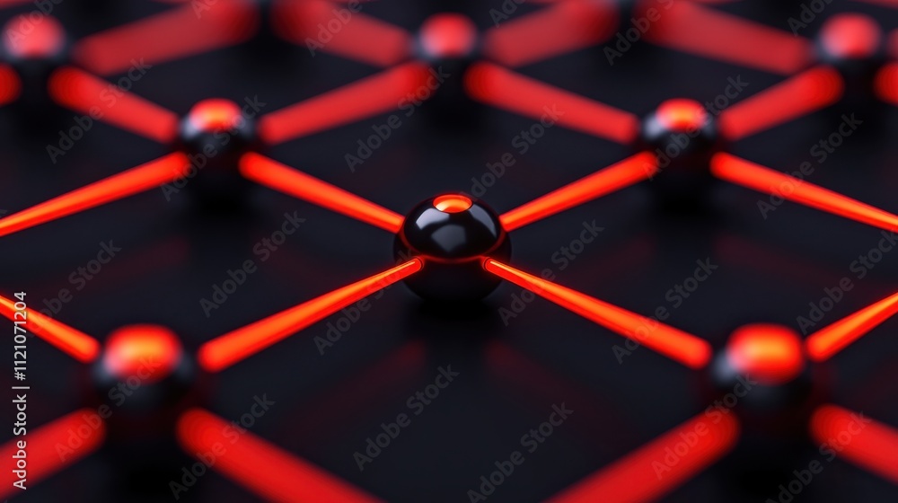 Poster dynamic red-black lattice structure abstract art digital imagery futuristic environment close-up vie