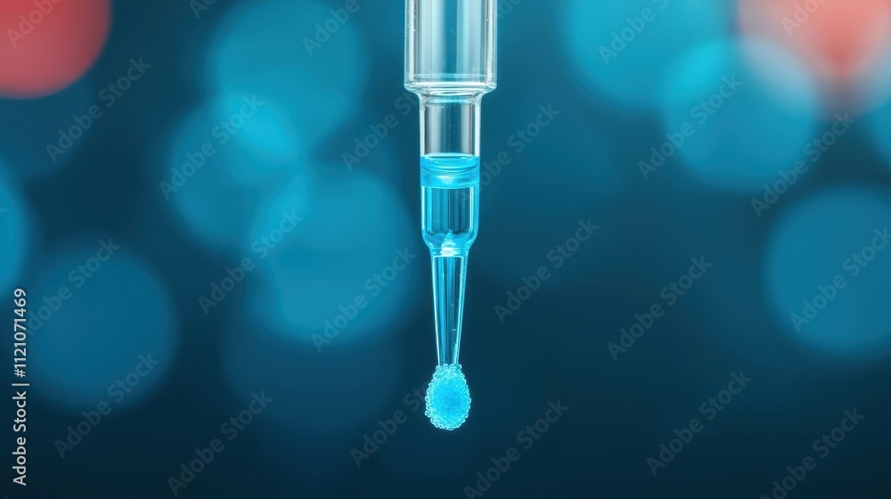 Poster droplet extraction action laboratory environment science content close-up perspective liquid analysi