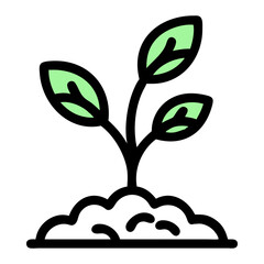 Sprout from the ground isolated Seedling growing in the ground Small green sprout with green leave