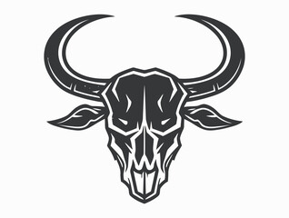 Buffalo Skull silhouette vector illustration