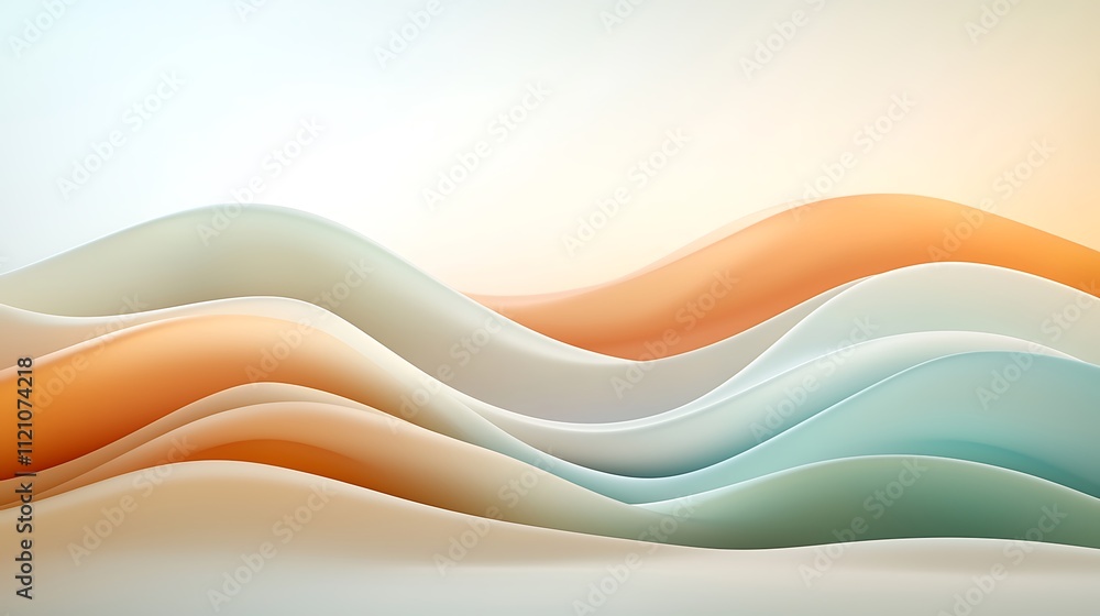 Aufkleber digital environment of colorful waves an artistic viewpoint with soft tones