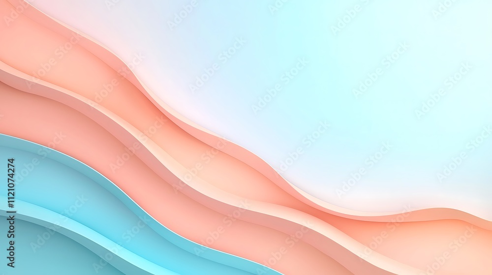 Aufkleber modern design dynamic abstract waves in soft colors for minimalist creative projects